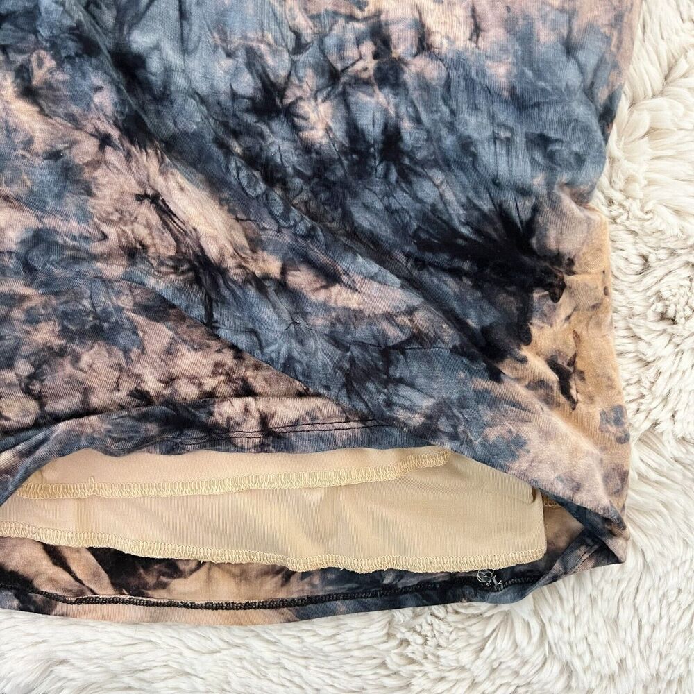 Bear Dance Women's Large Boho Tie Dye Lined Bodycon Spaghetti Strap Mini Dress - Picture 11 of 16